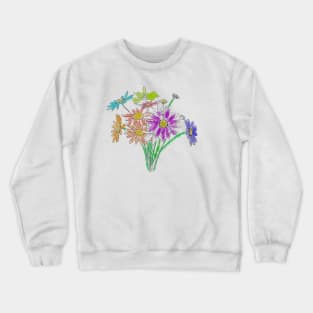 colorful daisies Crewneck Sweatshirt